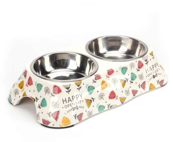 Duas belas tigelas de aço inoxidável para cães Pet Bowl 1
