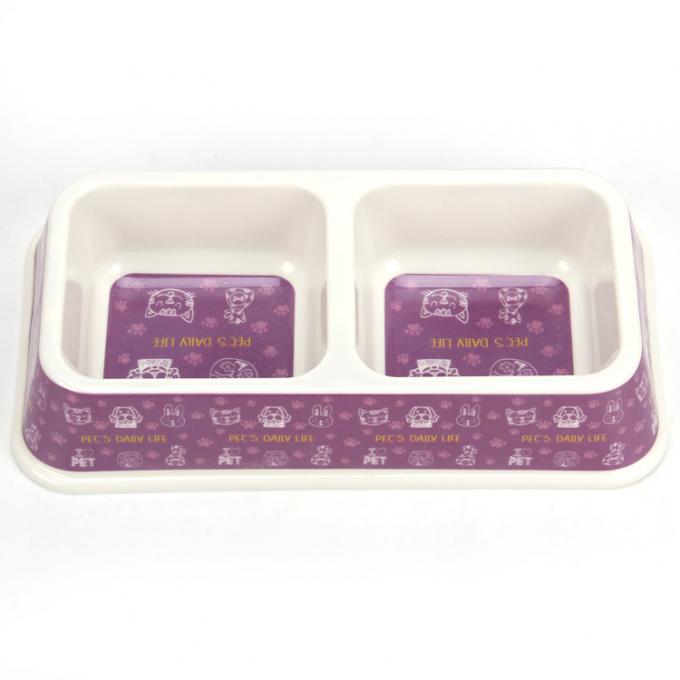 Preço por atacado Fabrica Personalizado Duplo Quadrado Melamina Dog&Cat Pet Bowl 1