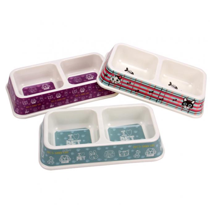 Preço por atacado Fabrica Personalizado Duplo Quadrado Melamina Dog&Cat Pet Bowl 3