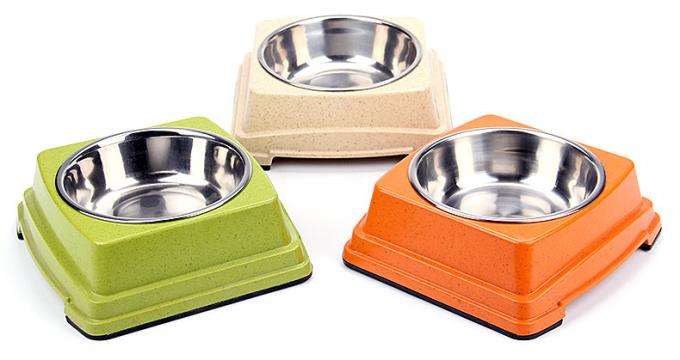 Boa Qualidade Venda A Grosso Venda Quente Bambu A&ccedil;o Inoxid&aacute;vel C&atilde;o Cachorro de Alimenta&ccedil;&atilde;o Bowl 4