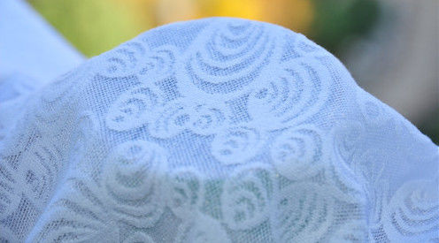 Qualidade  White Jacquard Upholstery Fabric Wedding Dress Fabric 57/58" Width LOYAL Brand OEM Fábrica