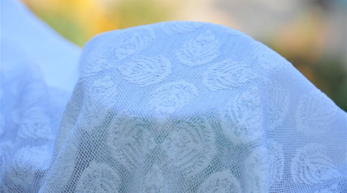 Tela branca do vestido de casamento da tela de estofamento do jacquard 57/58" OEM LEAL do tipo da largura