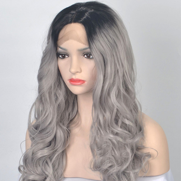 Linha de cabelo natural Full Lace Perucas de cabelo humano com Bangs / Extenções de cabelo molhado e ondulado abc