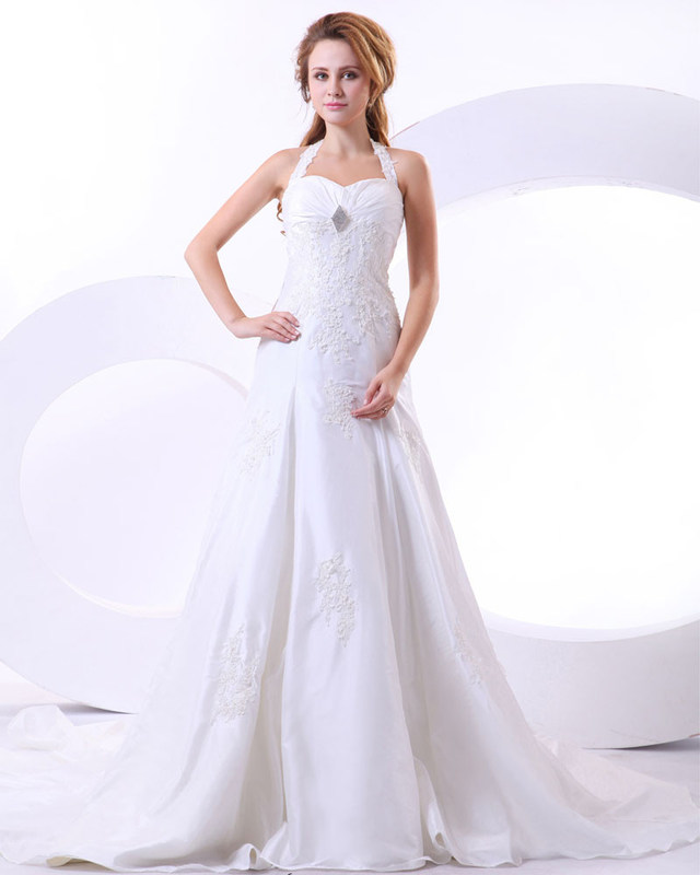 Custom Made Around The Neck Strap Aplica vestido de noiva para birdal, meninas, mulheres