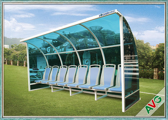 Equipamento de campo de futebol resistente às intempéries Mobilidade Assento de treinador de futebol de alumínio