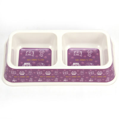 Preço por atacado Fabrica Personalizado Duplo Quadrado Melamina Dog&Cat Pet Bowl