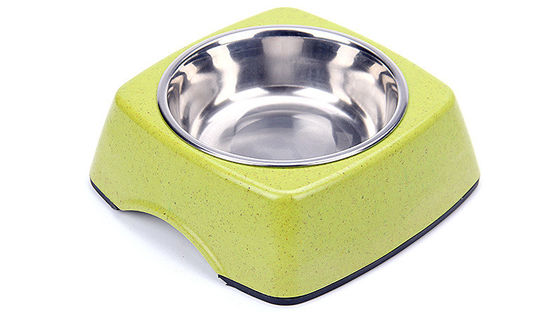Bamboo de boa qualidade e aço inoxidável natural puro Pet&Cat&Dog Food Bowl
