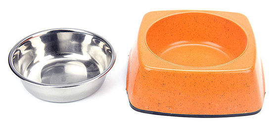 Bamboo de boa qualidade e aço inoxidável natural puro Pet&Cat&Dog Food Bowl