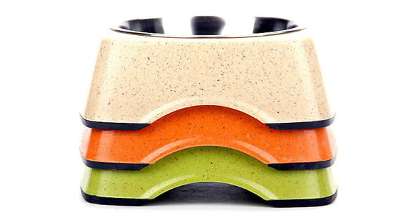 Bamboo de boa qualidade e aço inoxidável natural puro Pet&Cat&Dog Food Bowl