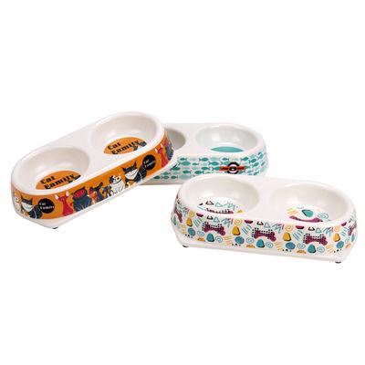 Produtos para animais de estimação Eco Fibra de bambu Premium Cão Double Bowl