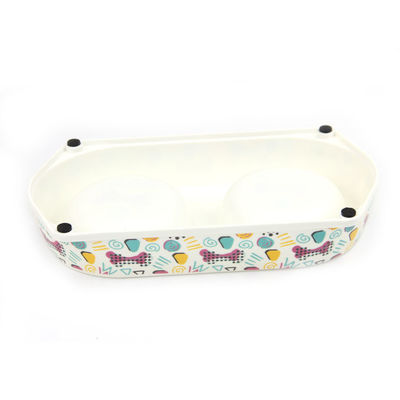 Produtos para animais de estimação Eco Fibra de bambu Premium Cão Double Bowl